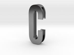 Choker Slide Letters (4cm) - Letter C in Polished Silver