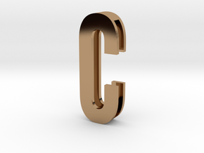 Choker Slide Letters (4cm) - Letter C in Polished Brass