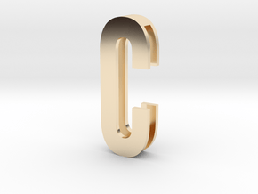Choker Slide Letters (4cm) - Letter C in 14k Gold Plated Brass