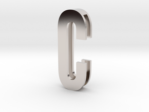 Choker Slide Letters (4cm) - Letter C in Rhodium Plated Brass