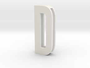 Choker Slide Letters (4cm) - Letter D in White Natural Versatile Plastic