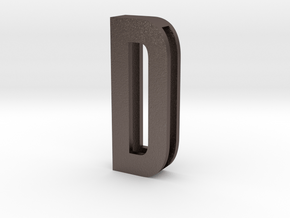 Choker Slide Letters (4cm) - Letter D in Polished Bronzed Silver Steel