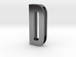 Choker Slide Letters (4cm) - Letter D in Polished Silver