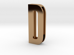 Choker Slide Letters (4cm) - Letter D in Polished Brass
