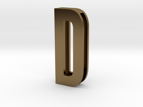 Choker Slide Letters (4cm) - Letter D in Polished Bronze