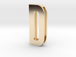 Choker Slide Letters (4cm) - Letter D in 14k Gold Plated Brass