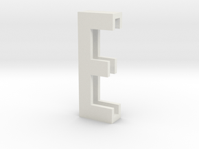 Choker Slide Letters (4cm) - Letter E in White Natural Versatile Plastic