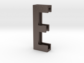 Choker Slide Letters (4cm) - Letter E in Polished Bronzed Silver Steel