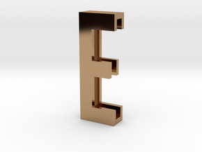 Choker Slide Letters (4cm) - Letter E in Polished Brass
