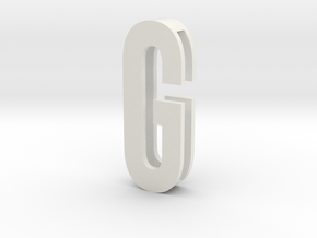 Choker Slide Letters (4cm) - Letter G in White Natural Versatile Plastic