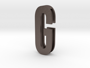 Choker Slide Letters (4cm) - Letter G in Polished Bronzed Silver Steel