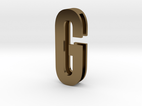 Choker Slide Letters (4cm) - Letter G in Polished Bronze