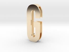Choker Slide Letters (4cm) - Letter G in 14k Gold Plated Brass