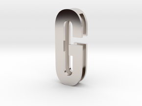 Choker Slide Letters (4cm) - Letter G in Rhodium Plated Brass