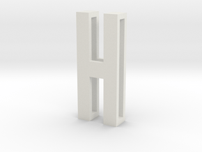 Choker Slide Letters (4cm) - Letter H in White Natural Versatile Plastic