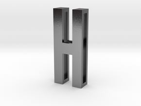 Choker Slide Letters (4cm) - Letter H in Polished Silver