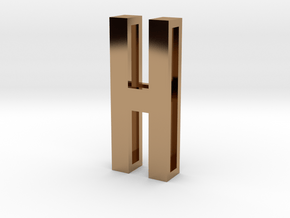Choker Slide Letters (4cm) - Letter H in Polished Brass