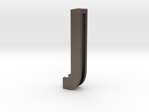 Choker Slide Letters (4cm) - Letter J in Polished Bronzed Silver Steel