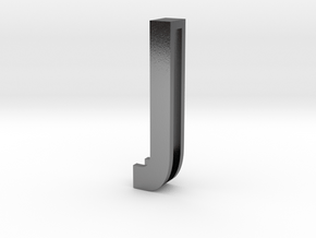 Choker Slide Letters (4cm) - Letter J in Polished Silver