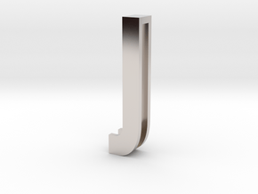 Choker Slide Letters (4cm) - Letter J in Rhodium Plated Brass
