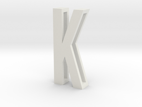 Choker Slide Letters (4cm) - Letter K in White Natural Versatile Plastic