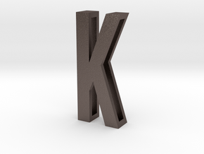 Choker Slide Letters (4cm) - Letter K in Polished Bronzed Silver Steel