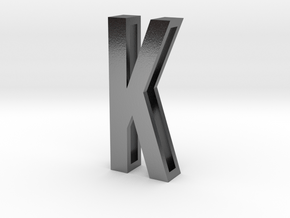 Choker Slide Letters (4cm) - Letter K in Polished Silver