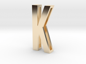 Choker Slide Letters (4cm) - Letter K in 14k Gold Plated Brass