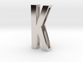 Choker Slide Letters (4cm) - Letter K in Rhodium Plated Brass