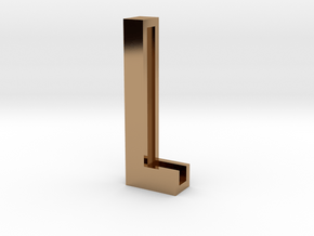 Choker Slide Letters (4cm) - Letter L in Polished Brass