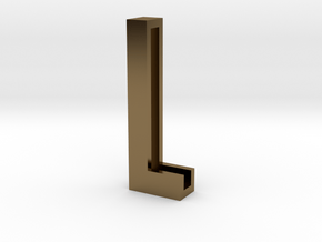 Choker Slide Letters (4cm) - Letter L in Polished Bronze