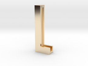 Choker Slide Letters (4cm) - Letter L in 14k Gold Plated Brass