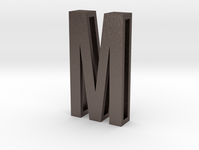 Choker Slide Letters (4cm) - Letter M in Polished Bronzed Silver Steel