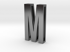 Choker Slide Letters (4cm) - Letter M in Polished Silver