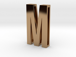 Choker Slide Letters (4cm) - Letter M in Polished Brass