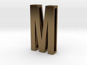 Choker Slide Letters (4cm) - Letter M in Polished Bronze