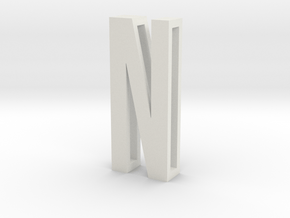 Choker Slide Letters (4cm) - Letter N in White Natural Versatile Plastic