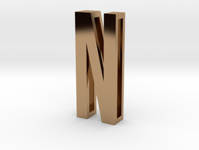 Choker Slide Letters (4cm) - Letter N in Polished Brass