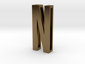 Choker Slide Letters (4cm) - Letter N in Polished Bronze