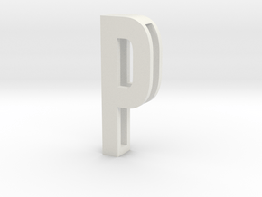 Choker Slide Letters (4cm) - Letter P in White Natural Versatile Plastic