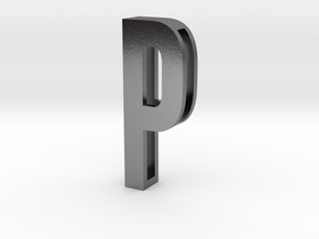 Choker Slide Letters (4cm) - Letter P in Polished Silver