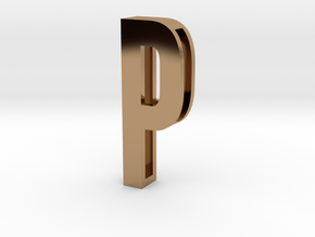 Choker Slide Letters (4cm) - Letter P in Polished Brass