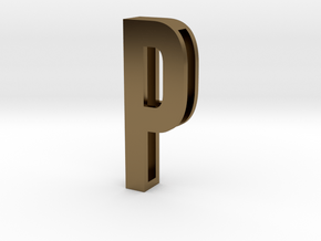 Choker Slide Letters (4cm) - Letter P in Polished Bronze