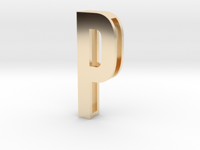 Choker Slide Letters (4cm) - Letter P in 14k Gold Plated Brass