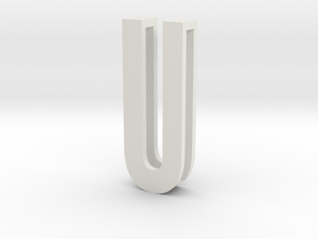 Choker Slide Letters (4cm) - Letter U in White Natural Versatile Plastic