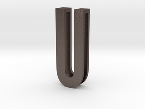 Choker Slide Letters (4cm) - Letter U in Polished Bronzed Silver Steel