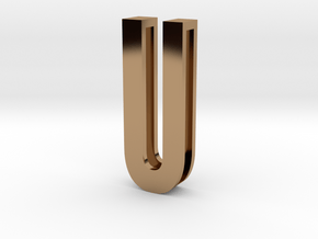 Choker Slide Letters (4cm) - Letter U in Polished Brass