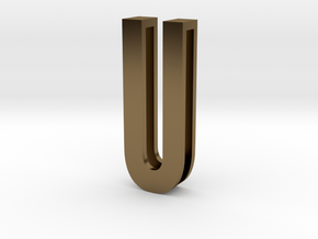Choker Slide Letters (4cm) - Letter U in Polished Bronze
