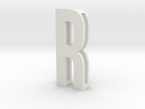 Choker Slide Letters (4cm) - Letter R in White Natural Versatile Plastic