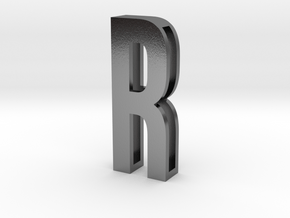 Choker Slide Letters (4cm) - Letter R in Polished Silver